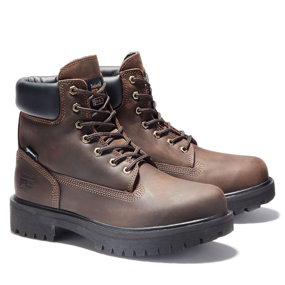 Botas Pro Timberland Argentina Hombre - Pro Direct Attach 6\" Soft Toe - Marrones - RMDZUH-672